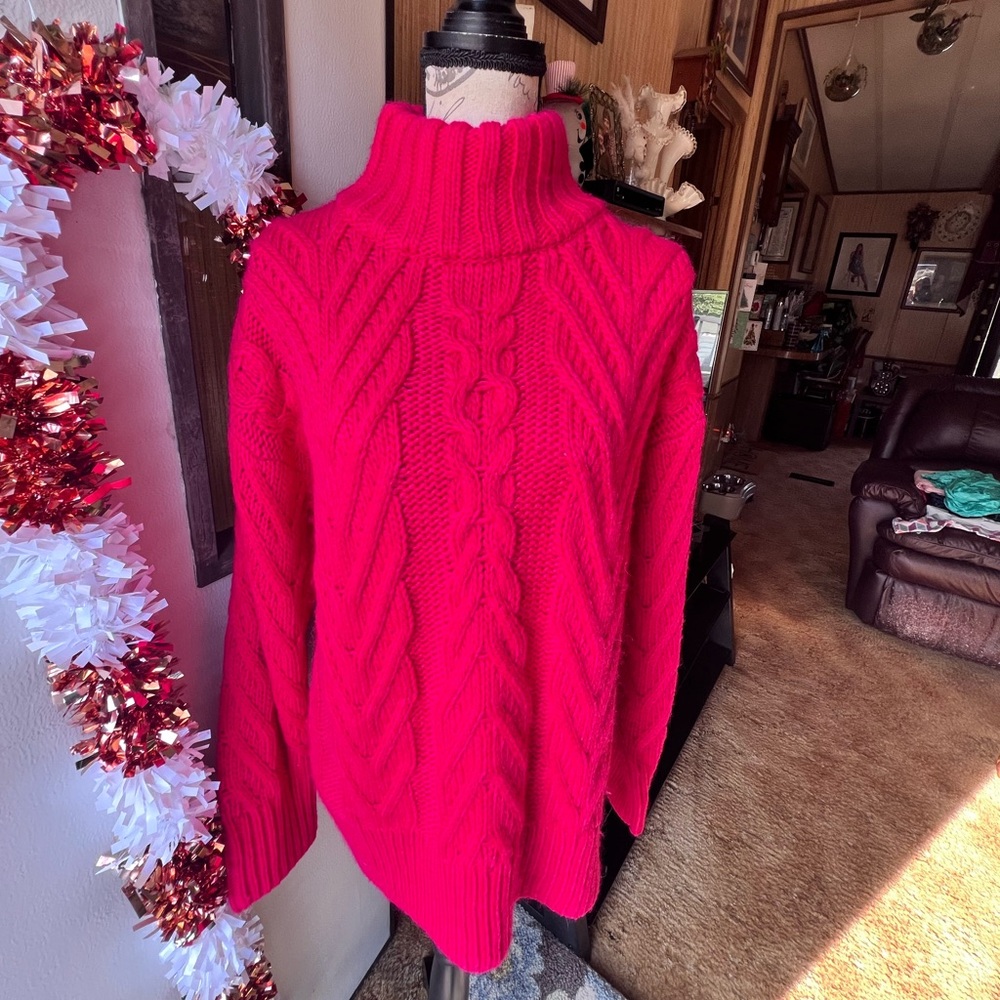 NWT FRENCH CONNECTION Nissa Chunky Cable-Knit Sweater Wool Blend. - Picture 2 of 15